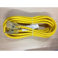 Cord de extensión de alta resistencia interior /exterior de 50 pies SJTW 10/3 con luz en amarillo